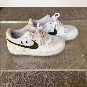 Nike Air Force 1 White with Yellow and Black Accents